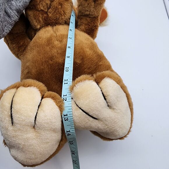 Vtg Union Toy Brown Dog Plush 15" Big Feet Floppy Fuzzy Ears Leather Nose 80s - Picture 13 of 13